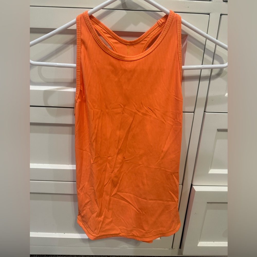 Lululemon ribbed tank, orange, size 0